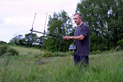 Leon Barnes radio tracking the released harvest mice
